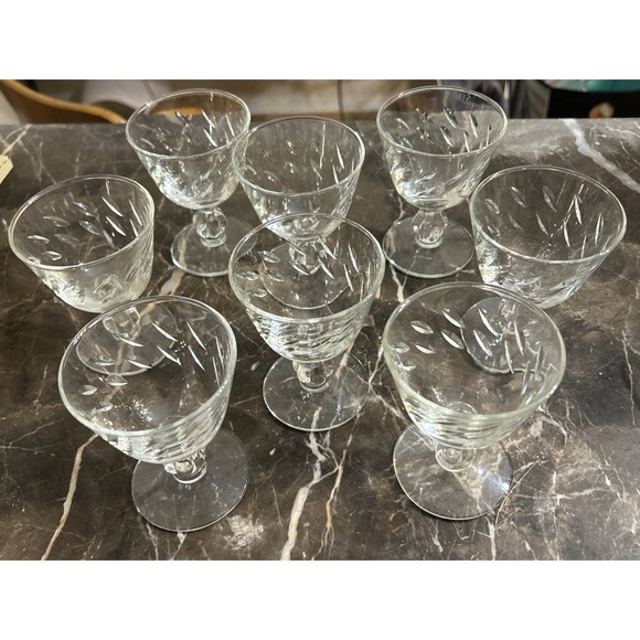 Vintage Colonial Heritage Set‎ Of 8 Crystal Cordial Glasses Goblets Clear - Picture 1 of 3